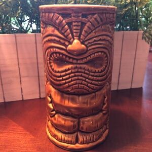 Hawaiian Brown Souvenir Ceramic Tiki Mug circa 2000